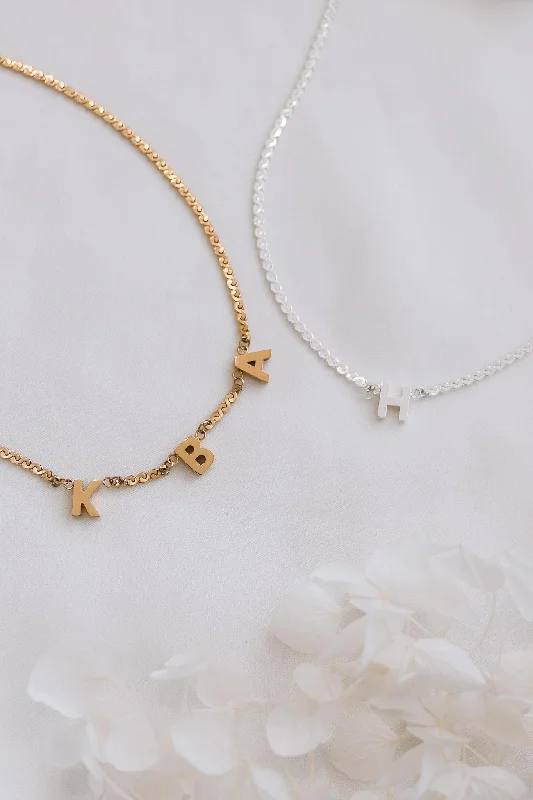 Eco-Friendly Sustainable Jewelry For Conscious Buyers Tarney - Stainless Steel Initial Necklace Eco-Friendly Sustainable Jewelry For Conscious Buyers Tarney - Stainless Steel Initial Necklace