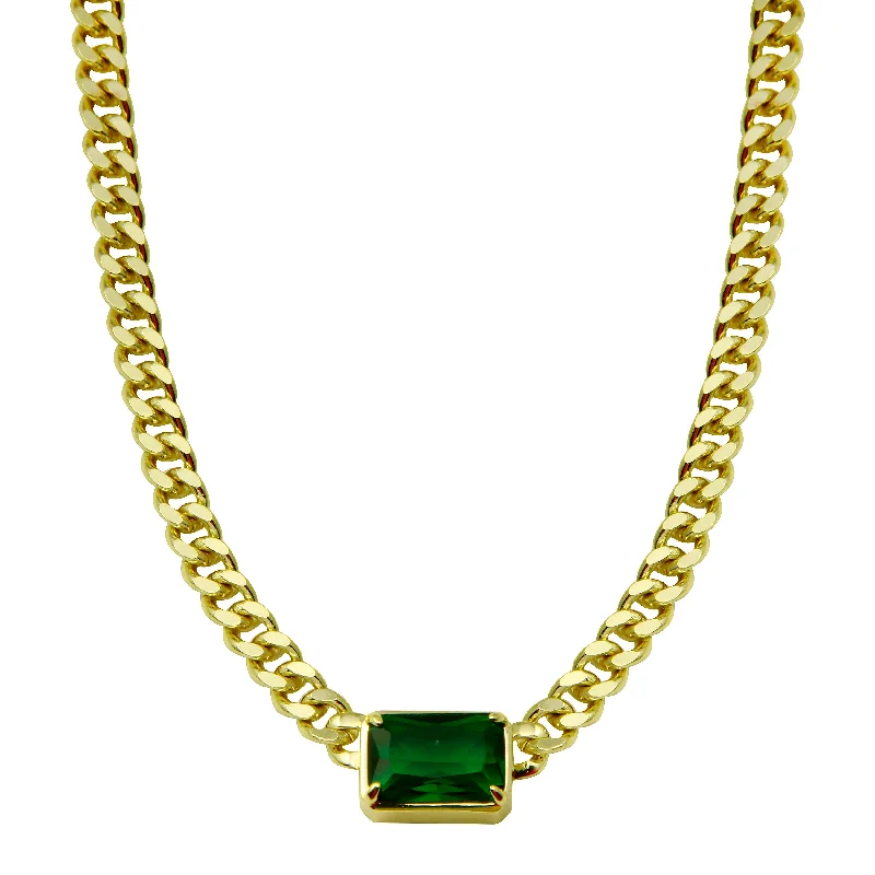 Breathtaking Jewelry, Breathtaking Prices The Green Emerald Cuban Necklace