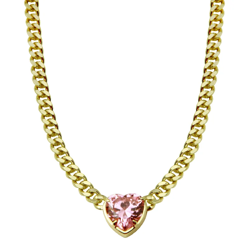 Flash Jewelry Sale – Get Stunning Pieces At Low Prices The Pink Heart Cuban Chain Necklace