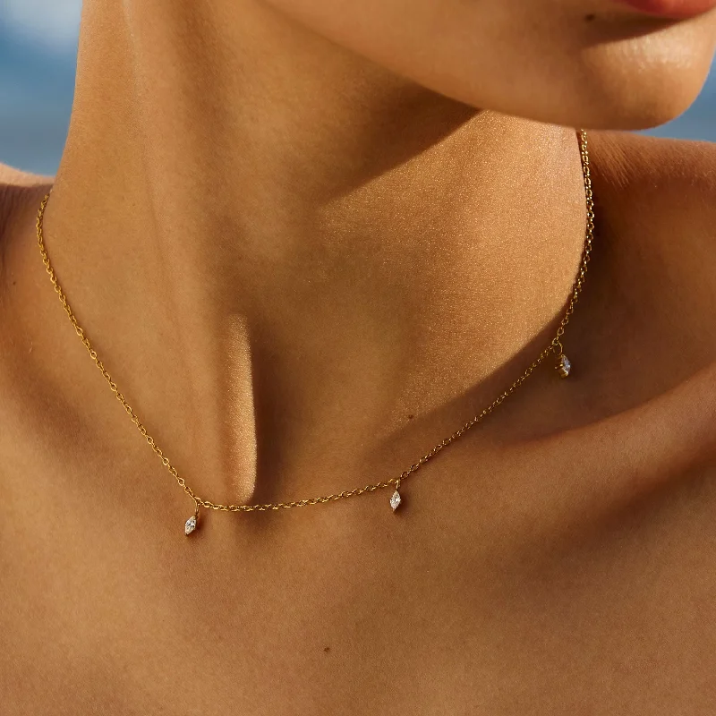 Fashion-Forward Geometric Jewelry For Contemporary Style Triple Diamonds Choker