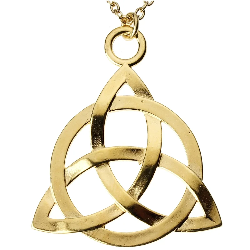 Exclusive Gemstone Jewelry Markdowns – Shop Now Triquetra Trinity Knot Gold-dipped Pendant Necklace on 18" Rolo Chain Exclusive Gemstone Jewelry Markdowns – Shop Now Triquetra Trinity Knot Gold-dipped Pendant Necklace on 18" Rolo Chain