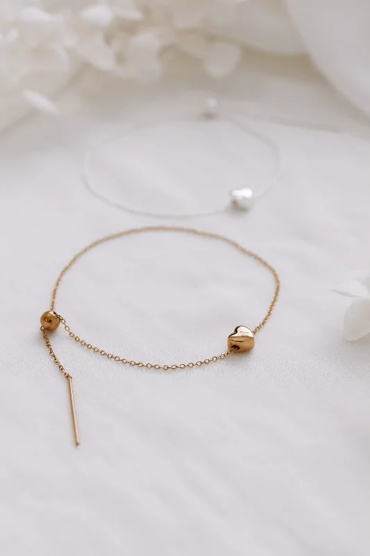 Handmade Pearl Jewelry For Timeless Elegance Miranda - 18ct Gold or Silver Stainless Steel Heart Bracelet Handmade Pearl Jewelry For Timeless Elegance Miranda - 18ct Gold or Silver Stainless Steel Heart Bracelet