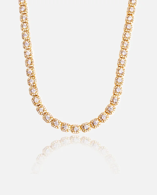 Your Dream Jewelry At Dream Prices – Shop Now 7mm Clustered Tennis Chain - Gold