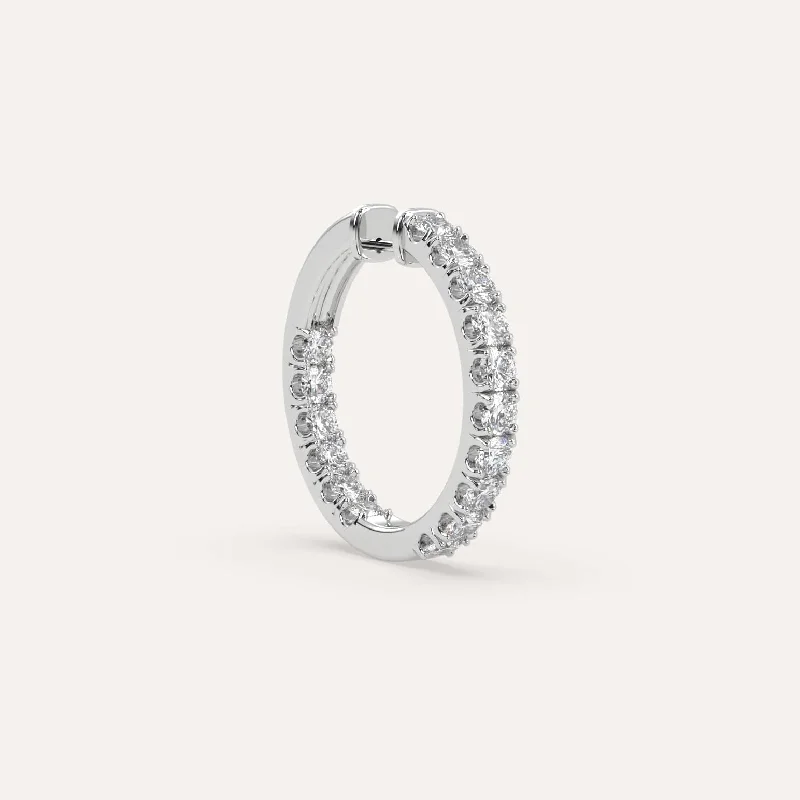 High-End Sparkle, Low-End Prices – Jewelry Sale Live 1 1/2 carat Single Diamond Hoop Earring High-End Sparkle, Low-End Prices – Jewelry Sale Live 1 1/2 carat Single Diamond Hoop Earring