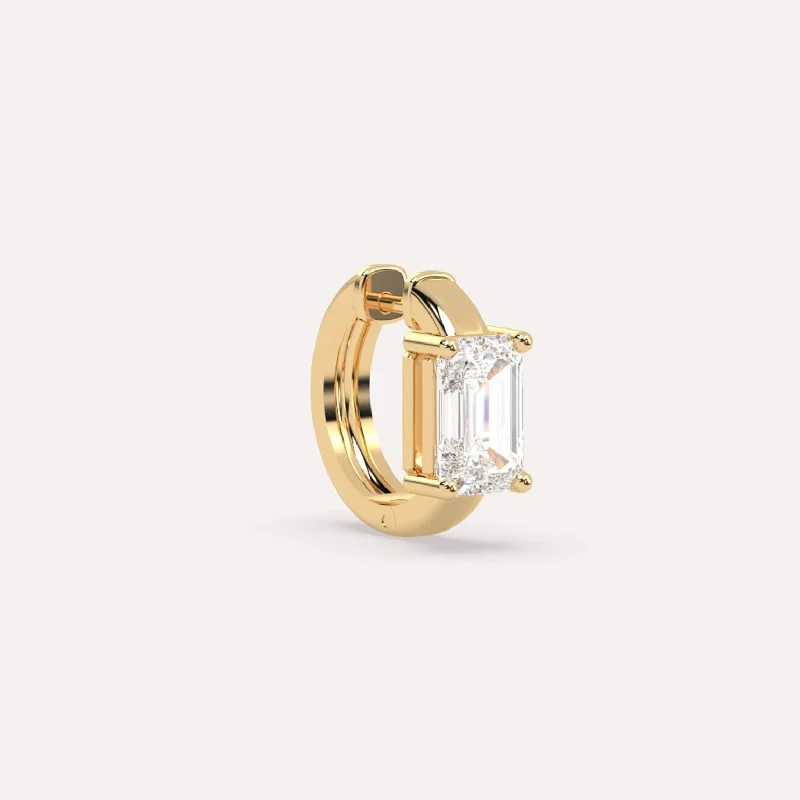 Seasonal Jewelry Deals – Elevate Your Style 1 1/2 carat Single Emerald Diamond Hoop Earring Seasonal Jewelry Deals – Elevate Your Style 1 1/2 carat Single Emerald Diamond Hoop Earring
