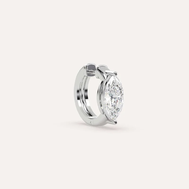 Affordable Luxury Jewelry For Every Occasion 1 1/2 carat Single Marquise Diamond Hoop Earring Affordable Luxury Jewelry For Every Occasion 1 1/2 carat Single Marquise Diamond Hoop Earring