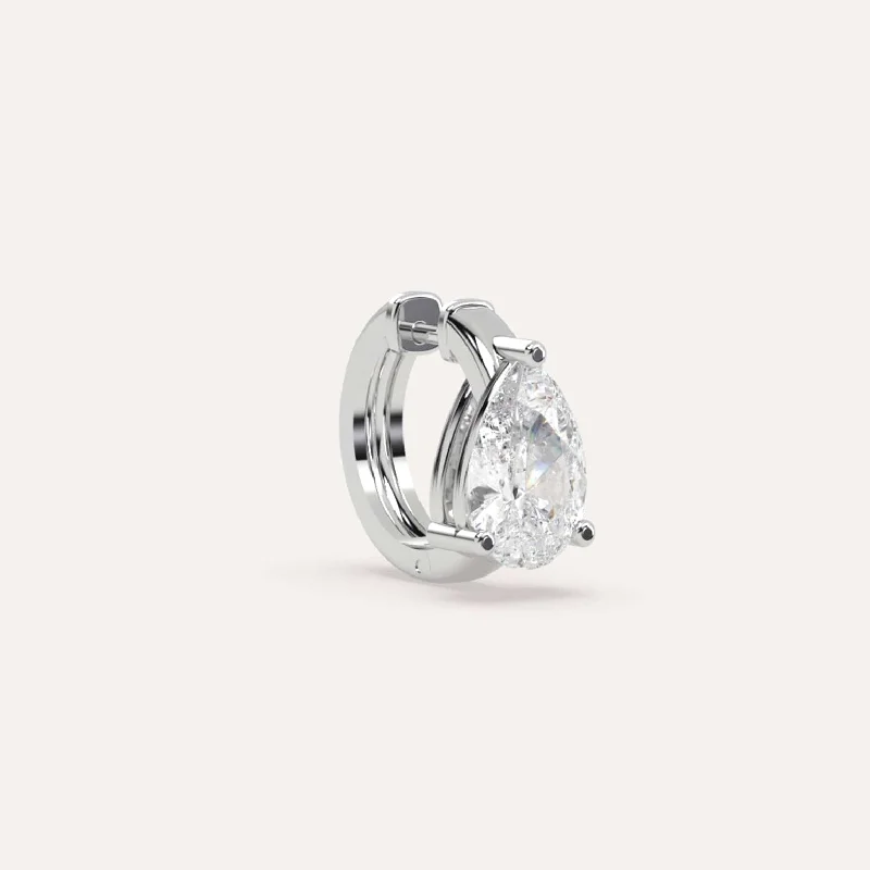 Get The Jewelry You Love At A Price You Love 1 1/2 carat Single Pear Diamond Hoop Earring Get The Jewelry You Love At A Price You Love 1 1/2 carat Single Pear Diamond Hoop Earring
