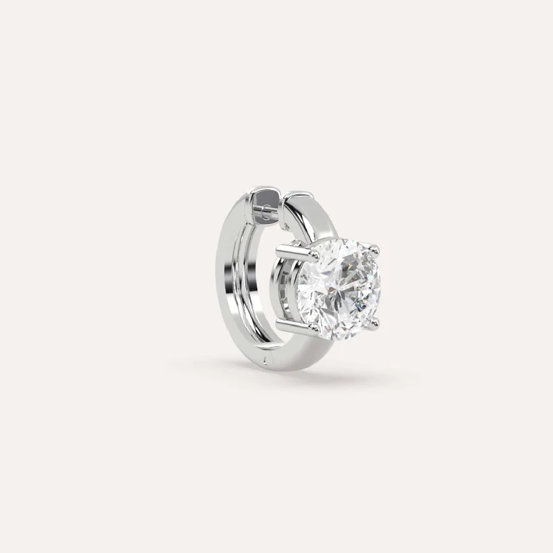 Chic And Stylish Jewelry At Discounted Prices 1 1/2 carat Single Round Diamond Hoop Earring Chic And Stylish Jewelry At Discounted Prices 1 1/2 carat Single Round Diamond Hoop Earring