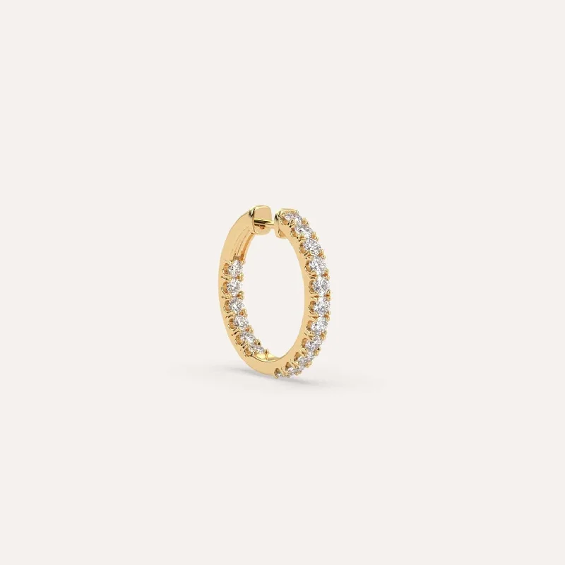 Stunning Jewelry Pieces At The Lowest Prices Ever 1/2 carat Single Diamond Hoop Earring Stunning Jewelry Pieces At The Lowest Prices Ever 1/2 carat Single Diamond Hoop Earring