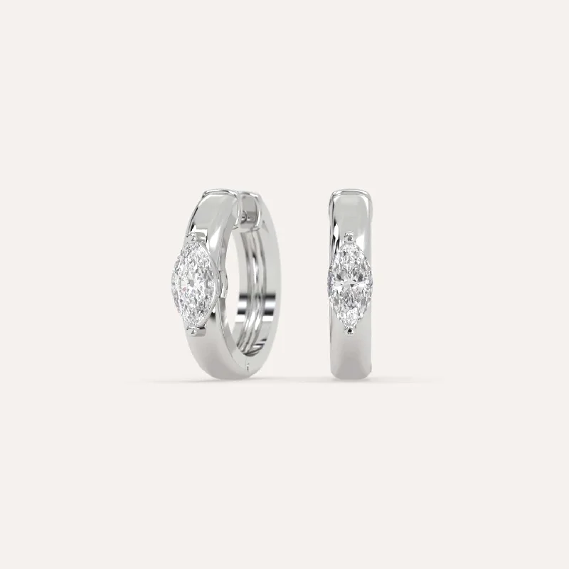 Discounted Luxury Jewelry – Shine Without The Splurge 1/2 carat Marquise Diamond Hoop Earrings Discounted Luxury Jewelry – Shine Without The Splurge 1/2 carat Marquise Diamond Hoop Earrings