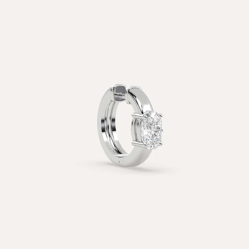 Your Dream Jewelry At Dream Prices 1/2 carat Single Oval Diamond Hoop Earring
