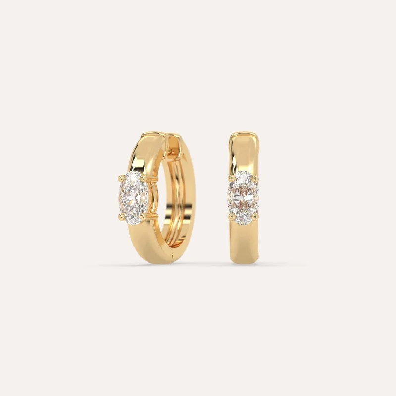 Exclusive Jewelry Sale – Shine For Less 1/2 carat Oval Diamond Hoop Earrings