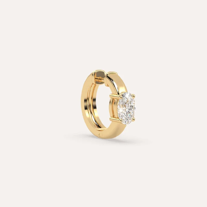 Grab Your Favorite Jewelry At The Lowest Prices 1/2 carat Single Oval Diamond Hoop Earring Grab Your Favorite Jewelry At The Lowest Prices 1/2 carat Single Oval Diamond Hoop Earring