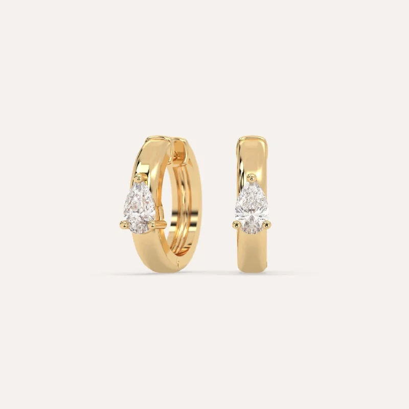 Affordable Luxury Jewelry For Every Occasion 1/2 carat Pear Diamond Hoop Earrings