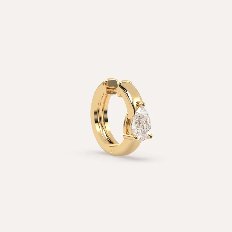 Elegant Jewelry Pieces At Unbelievable Prices 1/2 carat Single Pear Diamond Hoop Earring Elegant Jewelry Pieces At Unbelievable Prices 1/2 carat Single Pear Diamond Hoop Earring