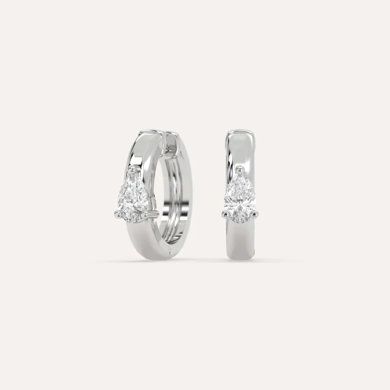 Premium Diamond Jewelry For Unforgettable Moments 1/2 carat Pear Diamond Hoop Earrings Premium Diamond Jewelry For Unforgettable Moments 1/2 carat Pear Diamond Hoop Earrings