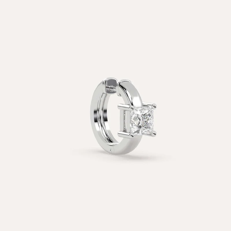 Must-Have Jewelry At Unbelievable Discounts 1/2 carat Single Princess Diamond Hoop Earring Must-Have Jewelry At Unbelievable Discounts 1/2 carat Single Princess Diamond Hoop Earring