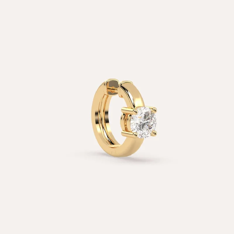 Discounted Jewelry For A Glamorous Look 1/2 carat Single Round Diamond Hoop Earring Discounted Jewelry For A Glamorous Look 1/2 carat Single Round Diamond Hoop Earring