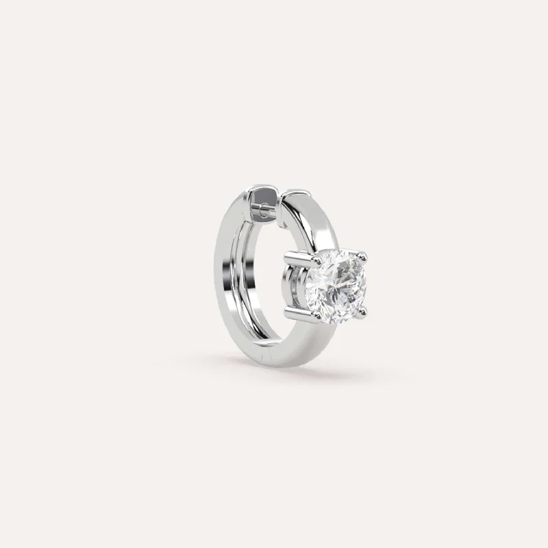 Shine Bright With Our Special Jewelry Promotions 1/2 carat Single Round Diamond Hoop Earring Shine Bright With Our Special Jewelry Promotions 1/2 carat Single Round Diamond Hoop Earring