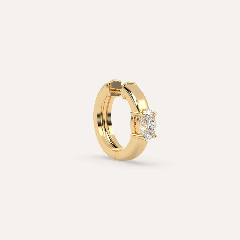 Seasonal Jewelry Deals – Elevate Your Style 1/4 carat Single Oval Diamond Hoop Earring Seasonal Jewelry Deals – Elevate Your Style 1/4 carat Single Oval Diamond Hoop Earring