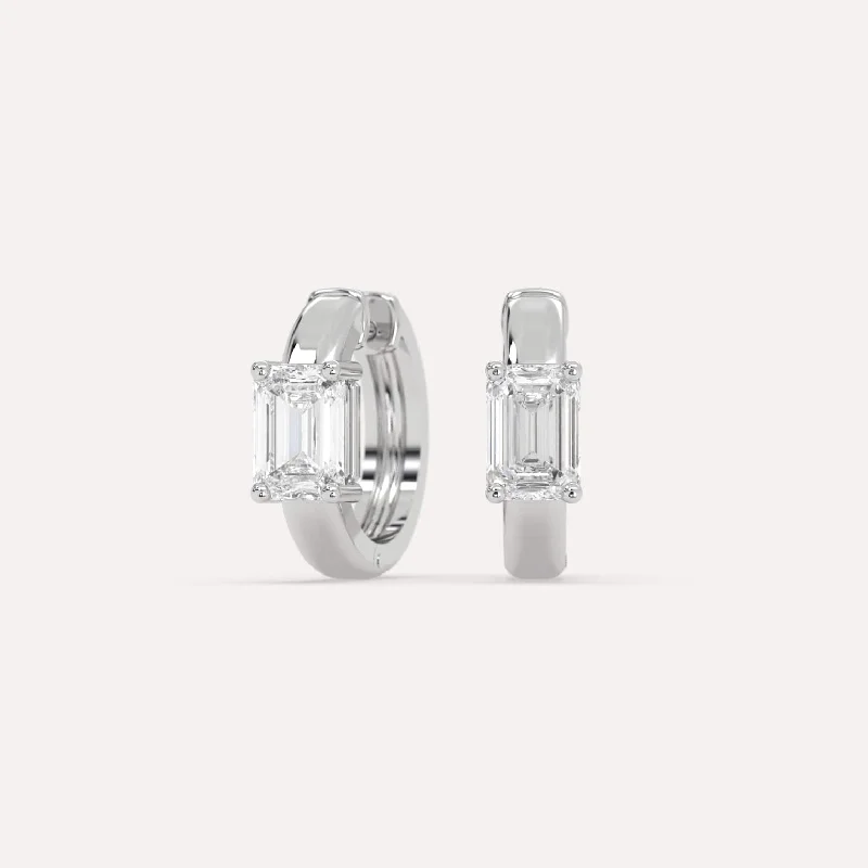 Affordable Glamour – Premium Jewelry For Less 1 carat Emerald Diamond Hoop Earrings Affordable Glamour – Premium Jewelry For Less 1 carat Emerald Diamond Hoop Earrings