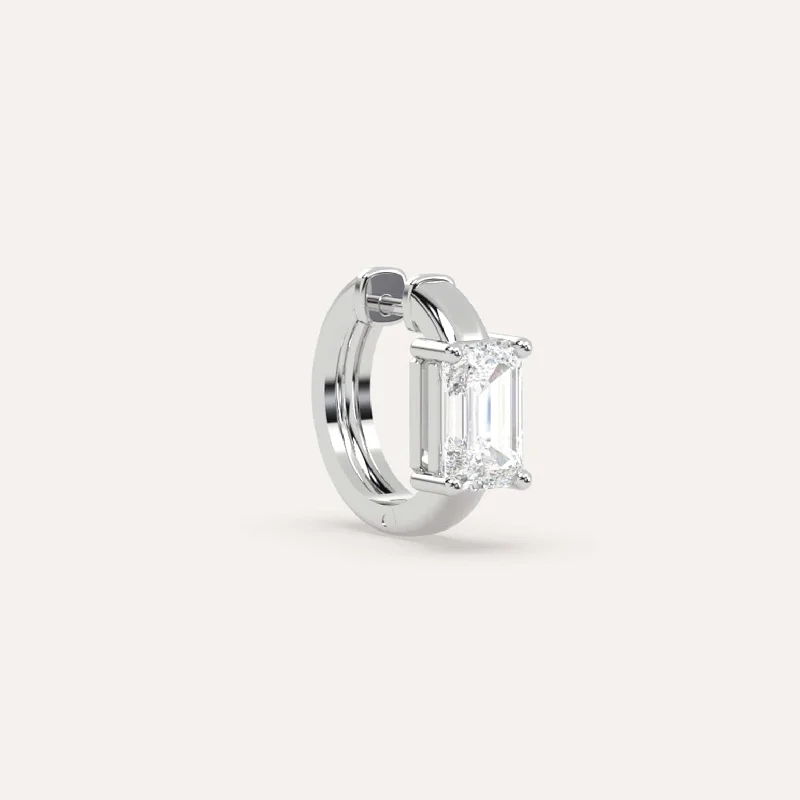 Shop Stylish Jewelry Now And Save Big 1 carat Single Emerald Diamond Hoop Earring