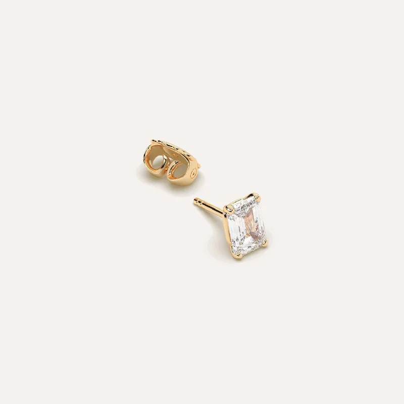Fashion-Forward Jewelry At Incredible Prices 1 carat Single Emerald Diamond Stud Earring