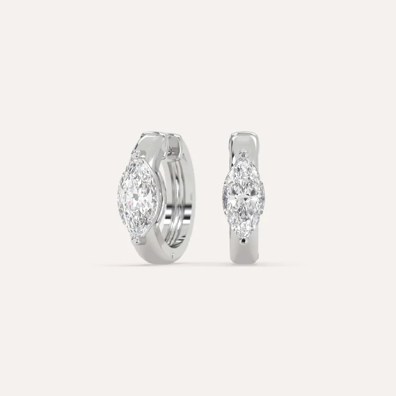 Elevate Your Outfit With Discounted Statement Jewelry 1 carat Marquise Diamond Hoop Earrings Elevate Your Outfit With Discounted Statement Jewelry 1 carat Marquise Diamond Hoop Earrings