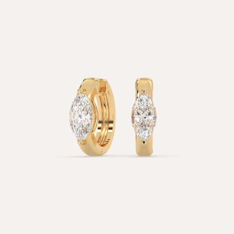 Luxury Jewelry Sale – Elegant Styles At Unbeatable Prices 1 carat Marquise Diamond Hoop Earrings