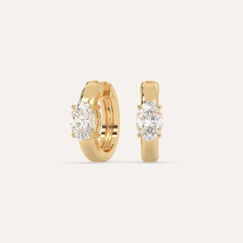 Shop Dazzling Jewelry At The Best Prices 1 carat Oval Diamond Hoop Earrings