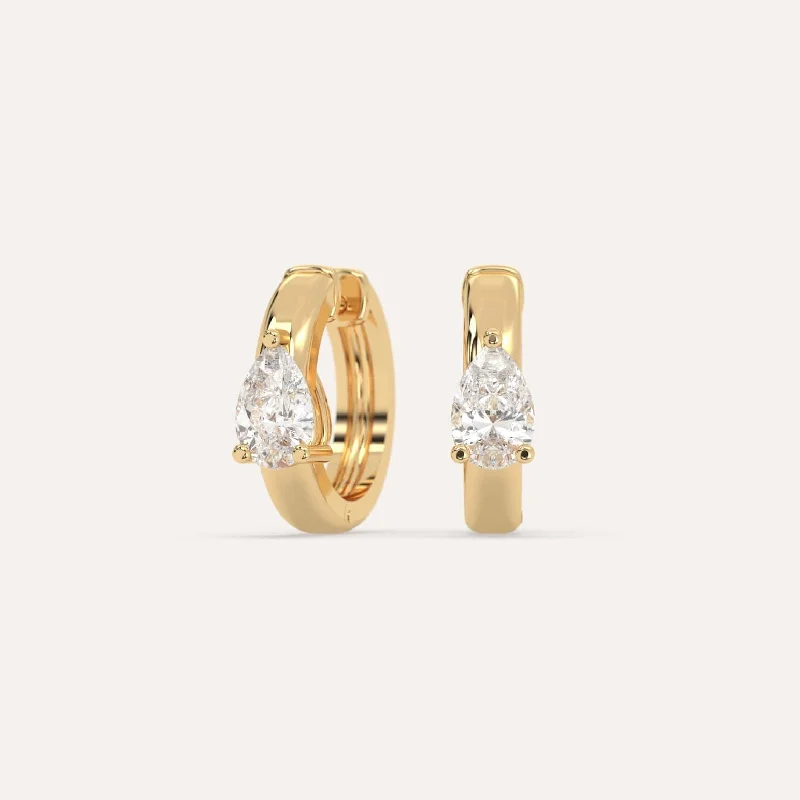 Fashion-Forward Jewelry At Incredible Prices 1 carat Pear Diamond Hoop Earrings