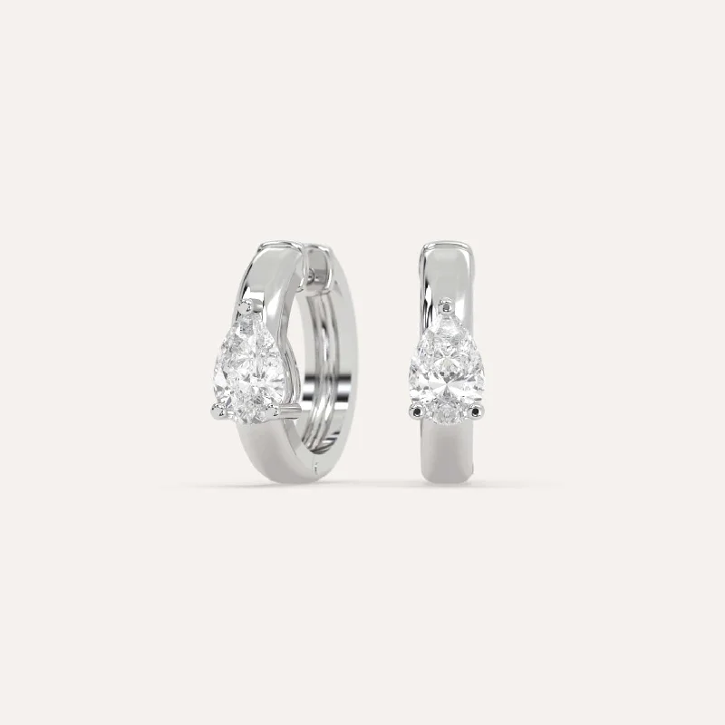 Elegant Rose Gold Jewelry For A Stylish Touch 1 carat Pear Diamond Hoop Earrings