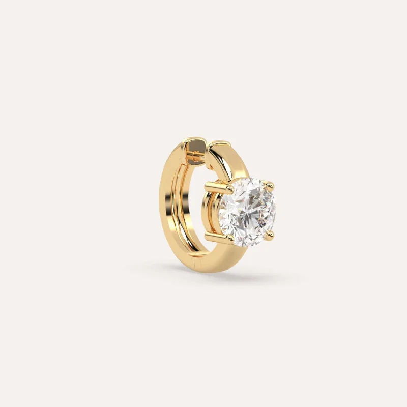 Fashion-Forward Jewelry At Incredible Prices 1 carat Single Round Diamond Hoop Earring Fashion-Forward Jewelry At Incredible Prices 1 carat Single Round Diamond Hoop Earring