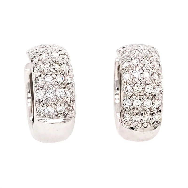 Customized Silver Jewelry For Unique Style Pave Diamond Huggie Earrings 18k White Gold Customized Silver Jewelry For Unique Style Pave Diamond Huggie Earrings 18k White Gold