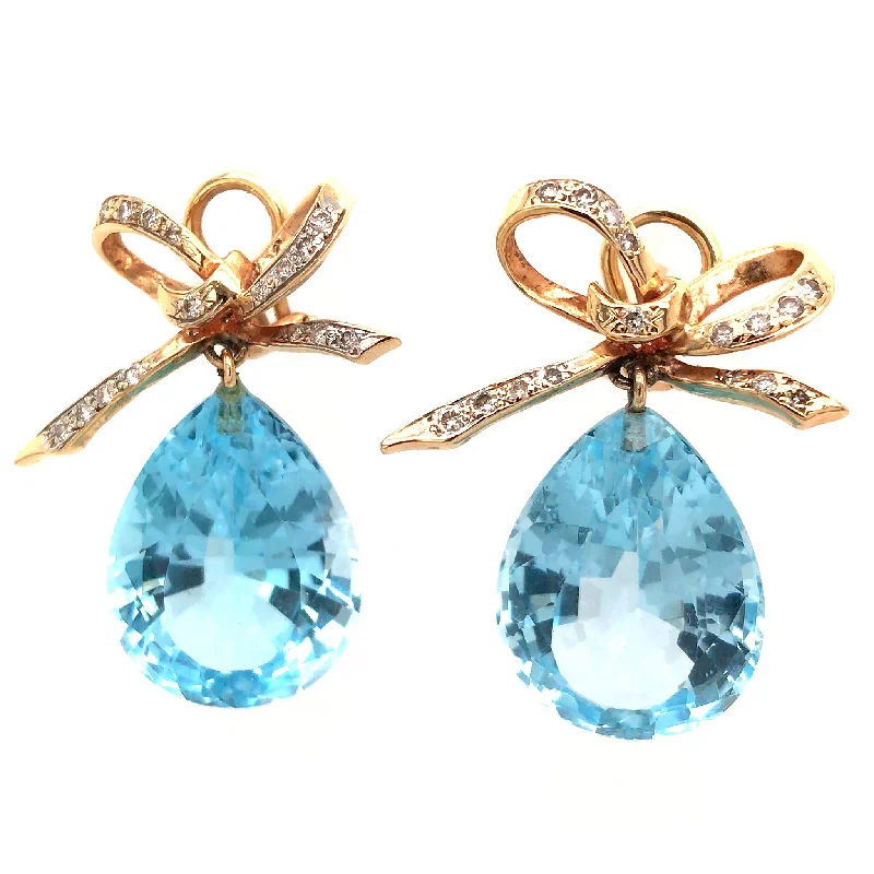 Final Call For Exquisite Jewelry At Reduced Rates 14k Gold Topaz and Diamond Earrings Final Call For Exquisite Jewelry At Reduced Rates 14k Gold Topaz and Diamond Earrings