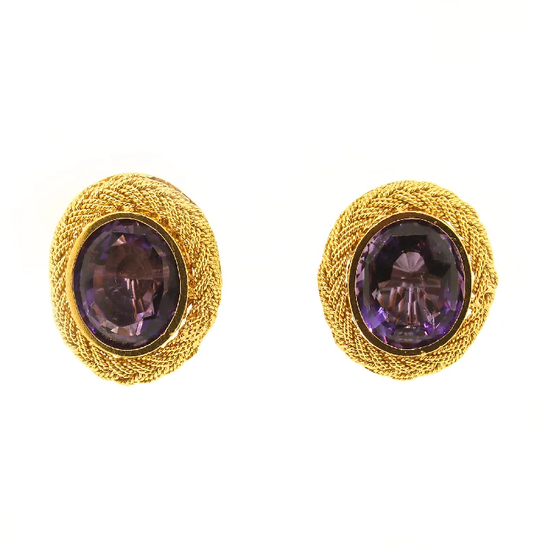 Make Your Outfit Shine With Discounted Jewelry David Webb Woven Amethyst Clip-on Earrings Make Your Outfit Shine With Discounted Jewelry David Webb Woven Amethyst Clip-on Earrings