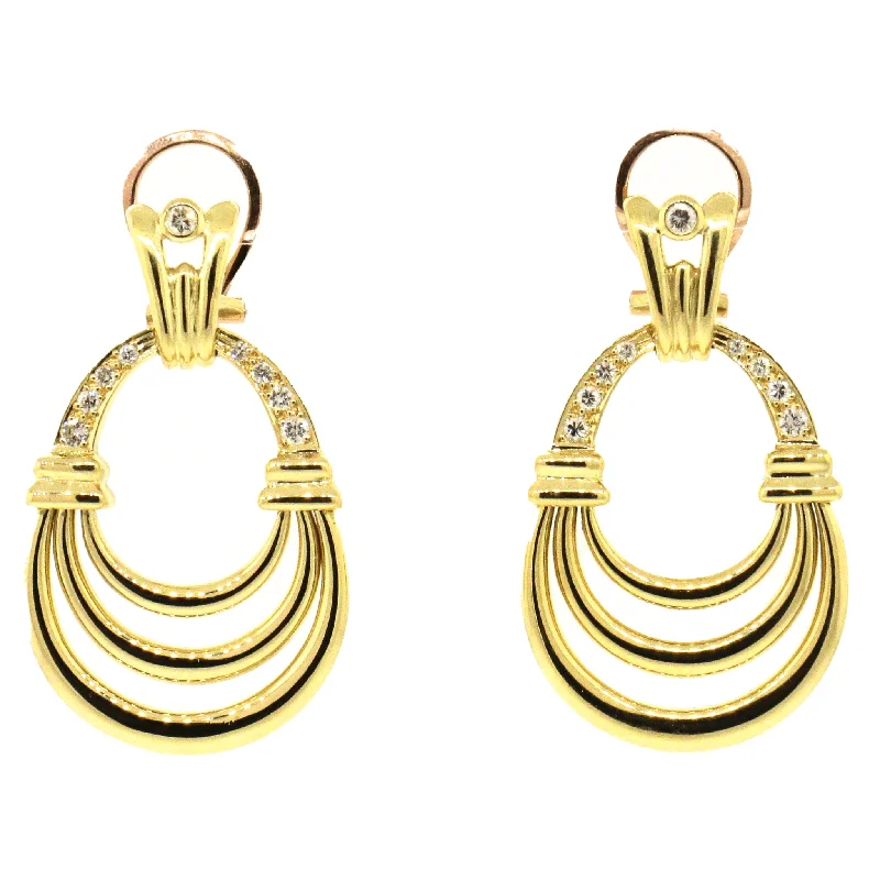 Shop Dazzling Jewelry With Special Promotional Discounts 18k Yellow Gold Door Knocker Diamond Hanging Earrings Shop Dazzling Jewelry With Special Promotional Discounts 18k Yellow Gold Door Knocker Diamond Hanging Earrings