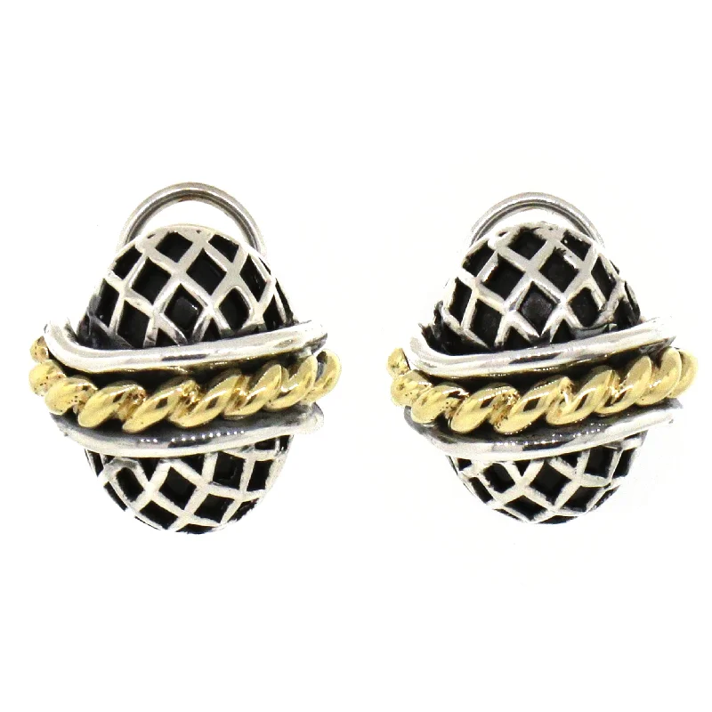 Limited-Stock Jewelry Sale – Once It's Gone, It's Gone Sterling Silver and 14 kt Yellow Gold Egg Shape Curve Earrings Limited-Stock Jewelry Sale – Once It's Gone, It's Gone Sterling Silver and 14 kt Yellow Gold Egg Shape Curve Earrings