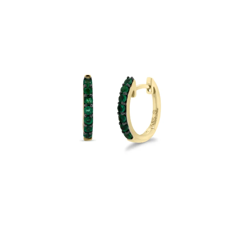 Chic, Trendy, And Affordable Jewelry Sale Emerald Huggie Earrings