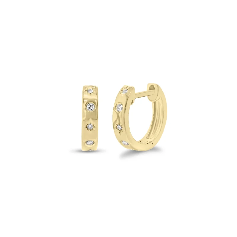 Shop Handcrafted Jewelry At Special Promotional Rates Diamond Star & Moon Huggies