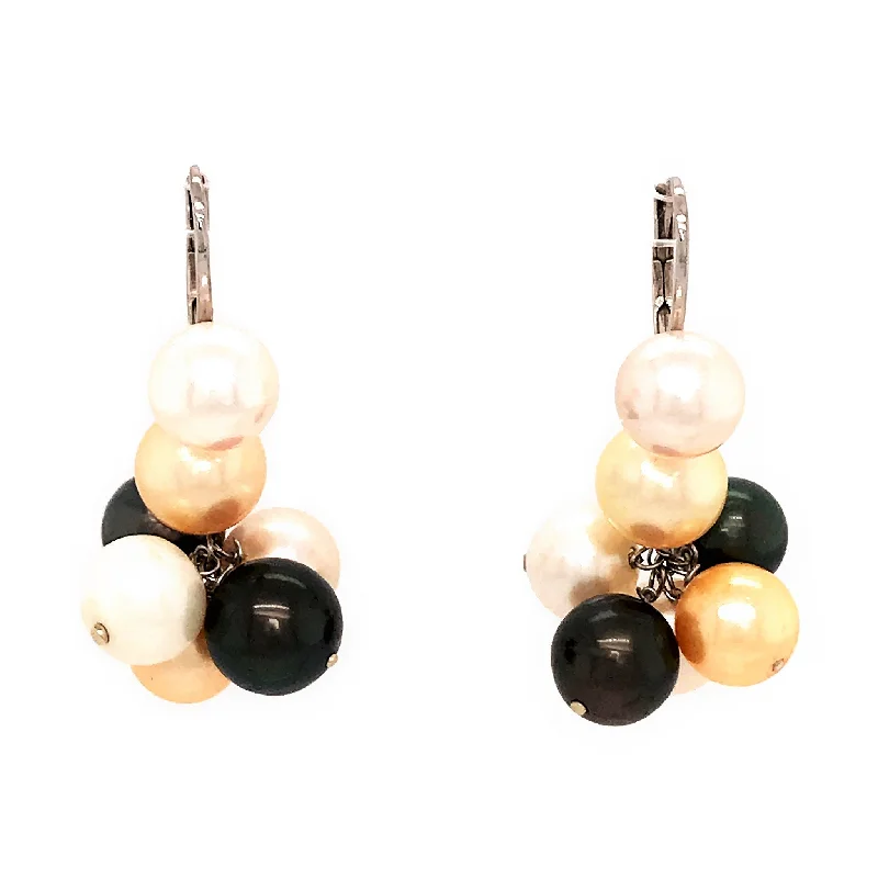 Fashion-Forward Jewelry At Exclusive Discounts 18K Gold Multi-Color Pearl Earrings