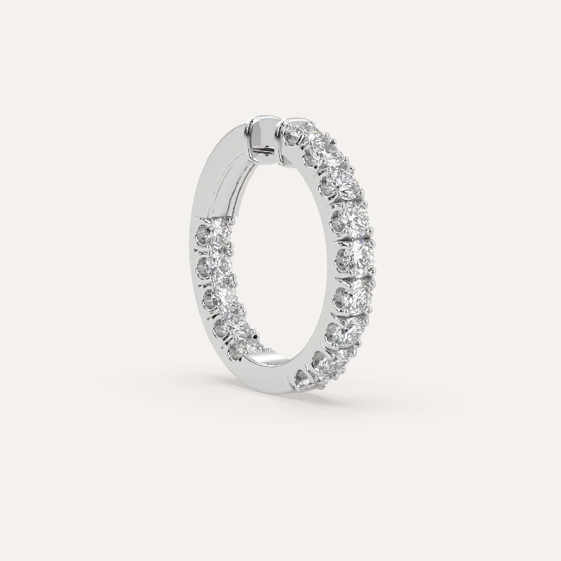 Timeless Elegance, Temporary Discounts – Act Fast 2 carat Single Diamond Hoop Earring Timeless Elegance, Temporary Discounts – Act Fast 2 carat Single Diamond Hoop Earring