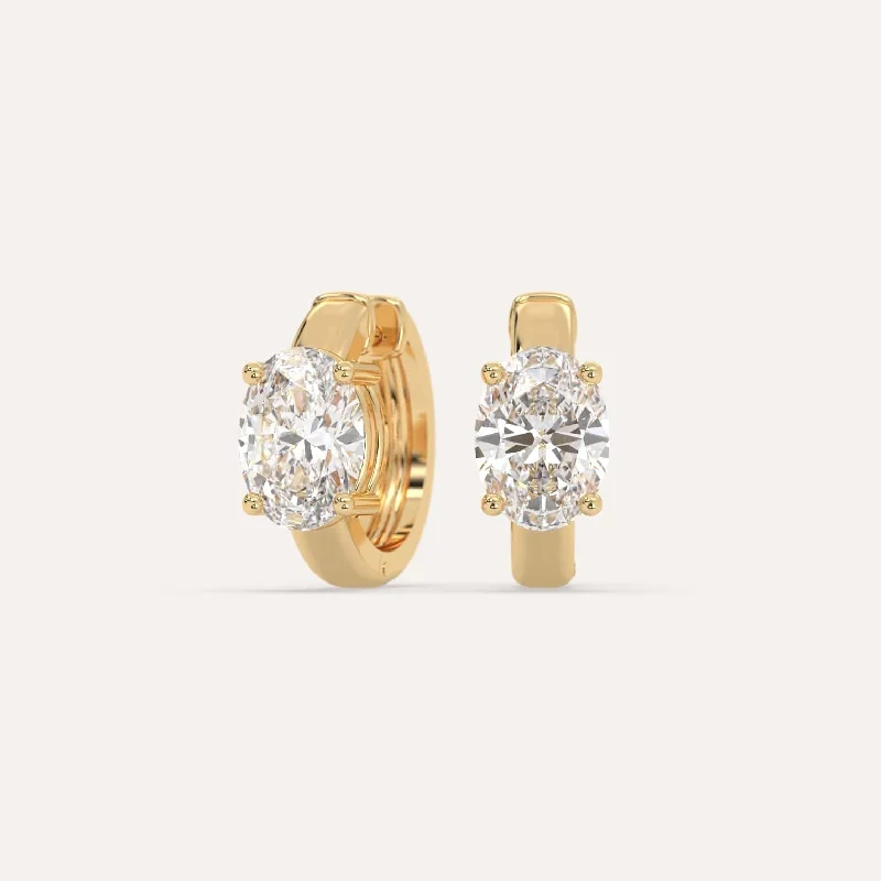 Huge Savings On Timeless Jewelry Collections 2 carat Oval Diamond Hoop Earrings