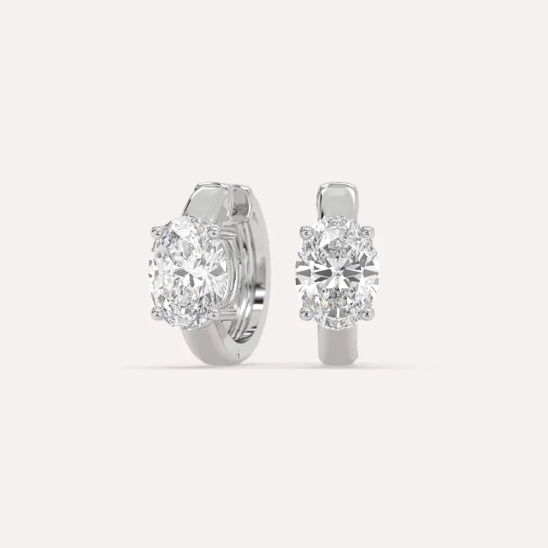 Don't Miss Out – Shop Elegant Jewelry For Less 2 carat Oval Diamond Hoop Earrings