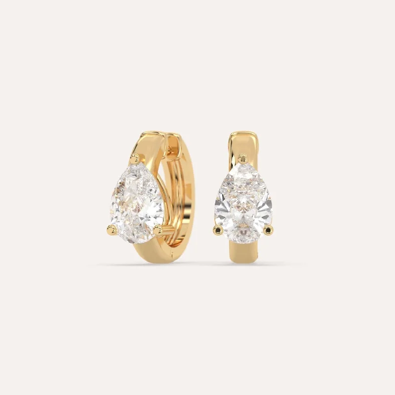 Limited-Stock Jewelry Sale – Once It's Gone, It's Gone 2 carat Pear Diamond Hoop Earrings Limited-Stock Jewelry Sale – Once It's Gone, It's Gone 2 carat Pear Diamond Hoop Earrings