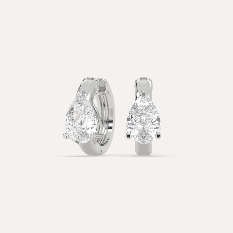 Exclusive Jewelry Sale – Limited-Time Discounts 2 carat Pear Diamond Hoop Earrings