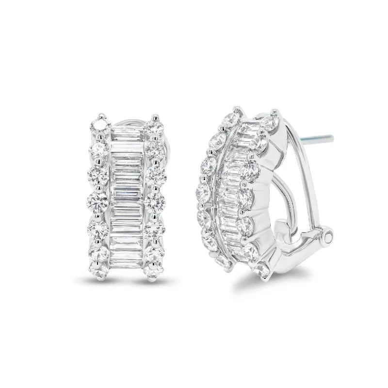 Exclusive Online Jewelry Sale – Don't Wait Baguette & Round Diamond Half Hoop Earrings Exclusive Online Jewelry Sale – Don't Wait Baguette & Round Diamond Half Hoop Earrings