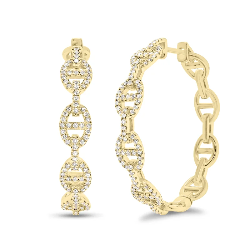 Dazzle With Discounts – Shop Jewelry On Sale Diamond Oval Link Hoop Earrings