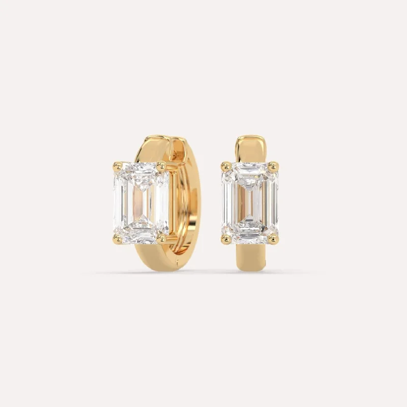 Luxury Jewelry At Unbeatable Discounts 3 carat Emerald Diamond Hoop Earrings