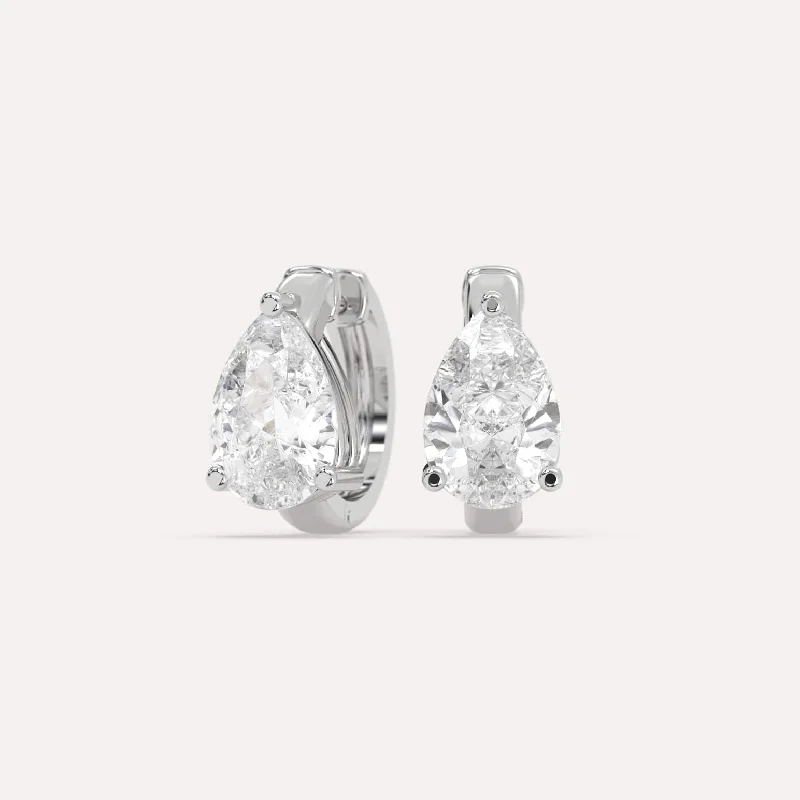 Timeless Elegance, Temporary Discounts – Act Fast 3 carat Pear Diamond Hoop Earrings Timeless Elegance, Temporary Discounts – Act Fast 3 carat Pear Diamond Hoop Earrings